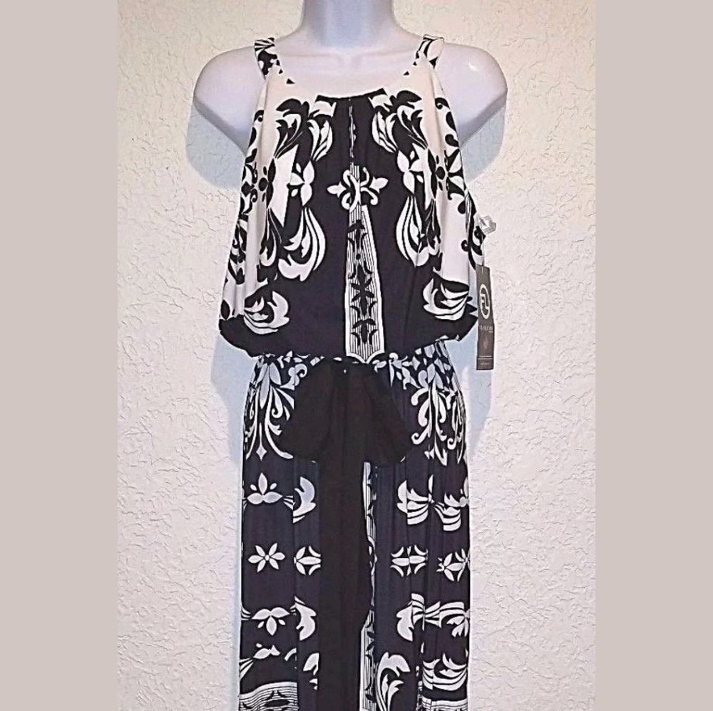 Frank Lyman Evening Maxi Dress with Black Tie